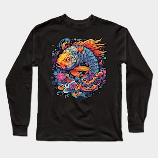 Neon - Koi - Psychadelic Fish - neg Long Sleeve T-Shirt